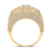 14k Yellow Gold Mens Baguette Diamond Cluster Ring 3 Cttw