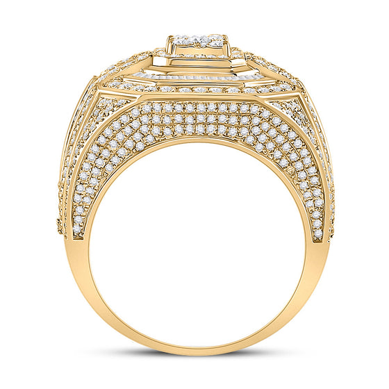 14k Yellow Gold Mens Baguette Diamond Cluster Ring 3 Cttw