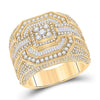 14k Yellow Gold Mens Baguette Diamond Cluster Ring 3 Cttw