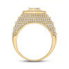 14k Yellow Gold Mens Baguette Diamond Statement Square Ring 2-1/4 Cttw