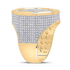 14k Yellow Gold Mens Round Diamond Octagon Cluster Ring 2-3/4 Cttw