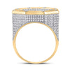 14k Yellow Gold Mens Round Diamond Octagon Cluster Ring 2-3/4 Cttw