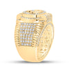14k Yellow Gold Mens Round Diamond Anchor Fashion Ring 2-1/3 Cttw