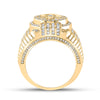 14k Yellow Gold Mens Round Diamond Anchor Fashion Ring 2-1/3 Cttw