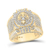 14k Yellow Gold Mens Round Diamond Anchor Fashion Ring 2-1/3 Cttw