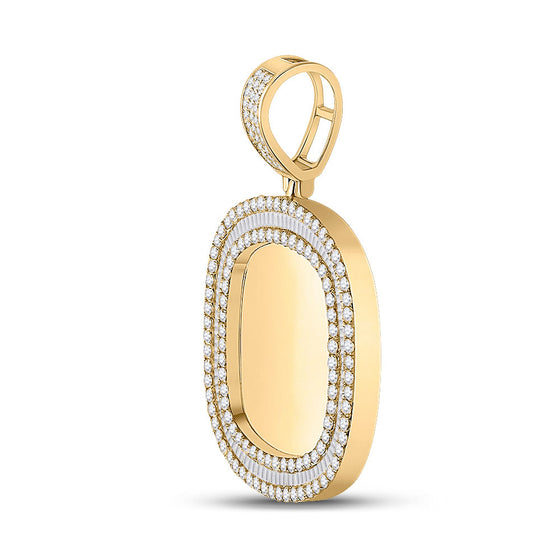 14k Yellow Gold Mens Baguette Diamond Picture Memory Charm Pendant 4 Cttw