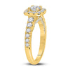 14k Yellow Gold Round Diamond Halo Bridal Wedding Engagement Ring 1-1/2 Cttw