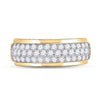 14k Yellow Gold Mens Round Diamond Pave Band Ring 1-1/2 Cttw