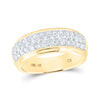 14k Yellow Gold Mens Round Diamond Pave Band Ring 1-1/2 Cttw