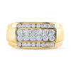 14k Yellow Gold Mens Round Diamond Band Ring 1-1/2 Cttw