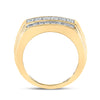 14k Yellow Gold Mens Round Diamond Band Ring 1-1/2 Cttw