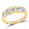 10k Yellow Gold His Hers Round Diamond Halo Matching Wedding Set 7/8 Cttw