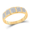 10k Yellow Gold His Hers Round Diamond Halo Matching Wedding Set 7/8 Cttw