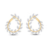 14k Yellow Gold Womens Round Diamond Twist Vine Hoop Earrings 1 Cttw