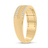 14k Yellow Gold Mens Round Diamond Wedding Brick Band Ring 1/3 Cttw