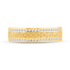 14k Yellow Gold Mens Round Diamond Wedding Brick Inlay Band Ring 1/3 Cttw