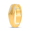14k Yellow Gold Mens Round Diamond Wedding Brick Inlay Band Ring 1/3 Cttw