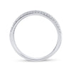 14k White Gold Mens Round Diamond Wedding Wheat Texture Band Ring 1/3 Cttw