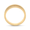 14k Yellow Gold Mens Round Diamond Wedding Textured Band Ring 1/3 Cttw