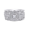 14k White Gold Princess Diamond Bridal Wedding Ring Band Set 1-1/3 Cttw