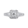 14k White Gold Round Diamond Halo Bridal Wedding Engagement Ring 3/4 Cttw