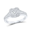14k White Gold Round Diamond Halo Bridal Wedding Engagement Ring 3/4 Cttw