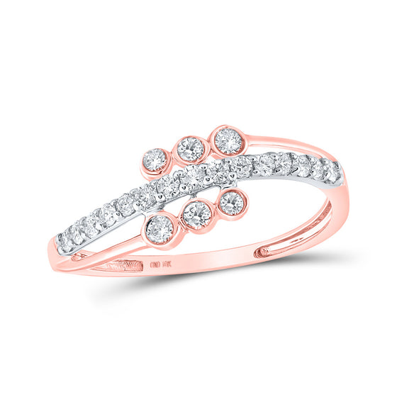 10k Two-tone Gold Womens Round Diamond Band Ring 1/3 Cttw