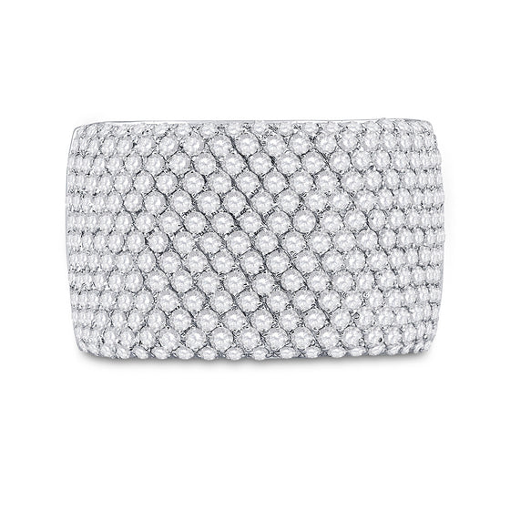 14k White Gold Womens Round Diamond Pave Band Ring 2-1/4 Cttw