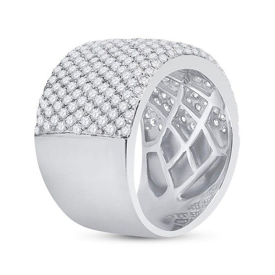 14k White Gold Womens Round Diamond Pave Band Ring 2-1/4 Cttw