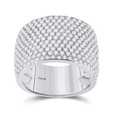  14k White Gold Womens Round Diamond Pave Band Ring 2-1/4 Cttw