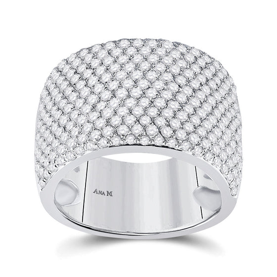 14k White Gold Womens Round Diamond Pave Band Ring 2-1/4 Cttw