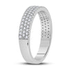 10k White Gold Womens Round Diamond Pave Band Ring 1/2 Cttw