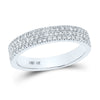 10k White Gold Womens Round Diamond Pave Band Ring 1/2 Cttw