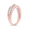 10k Rose Gold Womens Round Diamond Band Ring 1/2 Cttw