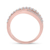 10k Rose Gold Womens Round Diamond Band Ring 1/2 Cttw