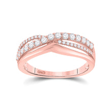  10k Rose Gold Womens Round Diamond Band Ring 1/2 Cttw