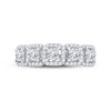 14k White Gold Womens Princess Diamond 5-Stone Anniversary Ring 1 Cttw