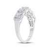 14k White Gold Womens Princess Diamond 5-Stone Anniversary Ring 1 Cttw