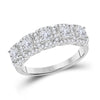 14k White Gold Womens Princess Diamond 5-Stone Anniversary Ring 1 Cttw