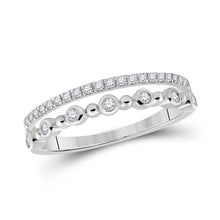  10k White Gold Womens Round Diamond Band Ring 1/3 Cttw