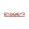 10k Rose Gold Womens Round Diamond Band Ring 1/5 Cttw