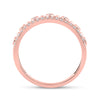 10k Rose Gold Womens Round Diamond Band Ring 1/5 Cttw