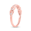 10k Rose Gold Womens Round Diamond Band Ring 1/10 Cttw