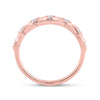 10k Rose Gold Womens Round Diamond Band Ring 1/10 Cttw