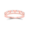 10k Rose Gold Womens Round Diamond Heart Band Ring 1/10 Cttw