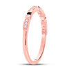 10k Rose Gold Womens Round Black Color Enhanced Diamond Band Ring 1/10 Cttw