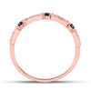 10k Rose Gold Womens Round Black Color Enhanced Diamond Band Ring 1/10 Cttw
