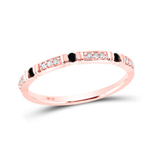  10k Rose Gold Womens Round Black Color Enhanced Diamond Band Ring 1/10 Cttw