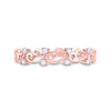 10k Rose Gold Womens Round Diamond Curl Band Ring 1/10 Cttw