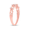 10k Rose Gold Womens Round Diamond Curl Band Ring 1/10 Cttw